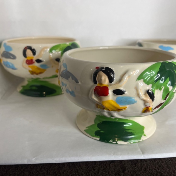 Set of Three Rare Vintage Scorpion Tiki Bowl Hula Girls Sirens Japan Sang Kung - Picture 11 of 16